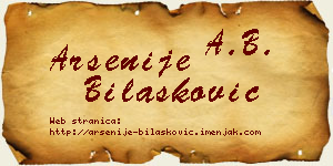 Arsenije Bilašković vizit kartica